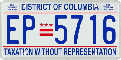 DC license plate EP5716