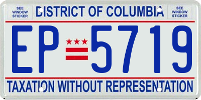 DC license plate EP5719