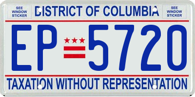 DC license plate EP5720