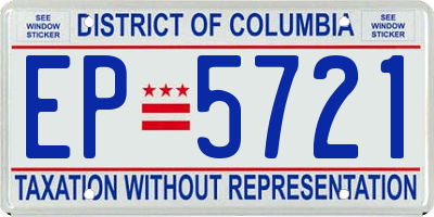 DC license plate EP5721