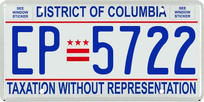 DC license plate EP5722