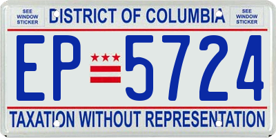 DC license plate EP5724