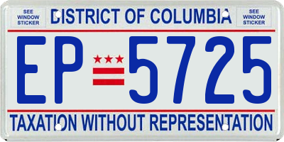 DC license plate EP5725