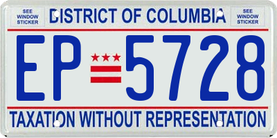 DC license plate EP5728