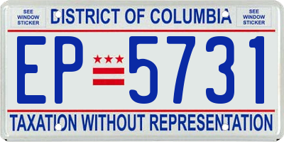 DC license plate EP5731