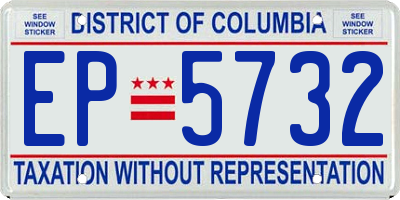 DC license plate EP5732