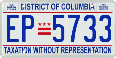 DC license plate EP5733