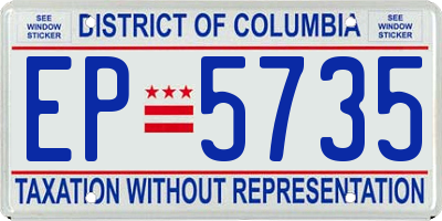 DC license plate EP5735