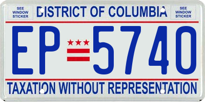 DC license plate EP5740