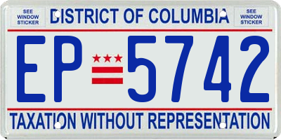 DC license plate EP5742
