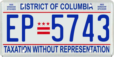 DC license plate EP5743