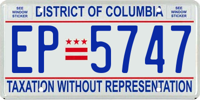 DC license plate EP5747