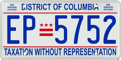DC license plate EP5752