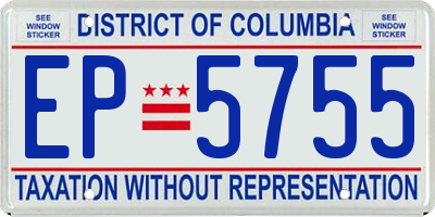 DC license plate EP5755