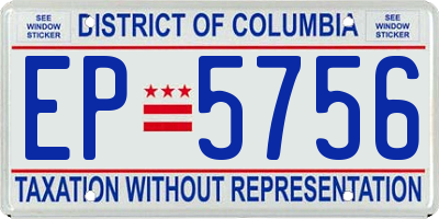 DC license plate EP5756