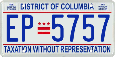 DC license plate EP5757