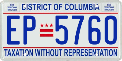 DC license plate EP5760
