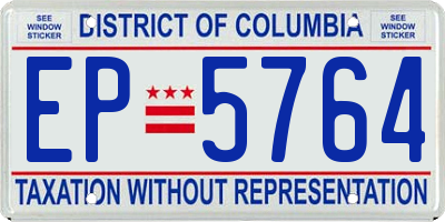 DC license plate EP5764