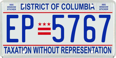 DC license plate EP5767