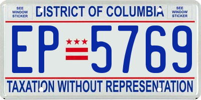 DC license plate EP5769