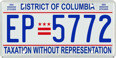 DC license plate EP5772