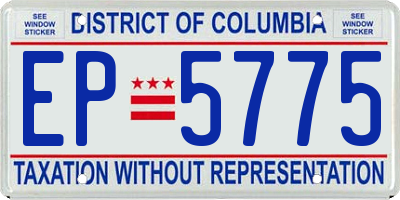 DC license plate EP5775
