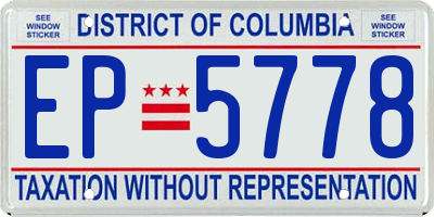 DC license plate EP5778