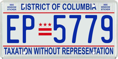 DC license plate EP5779