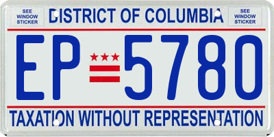 DC license plate EP5780
