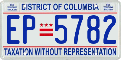 DC license plate EP5782