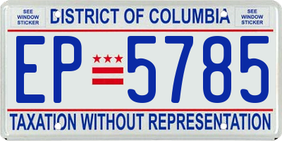 DC license plate EP5785