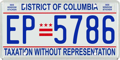 DC license plate EP5786