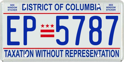 DC license plate EP5787