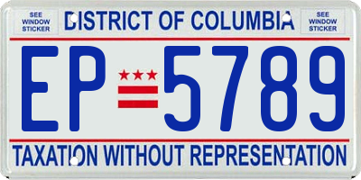 DC license plate EP5789
