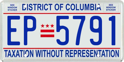 DC license plate EP5791