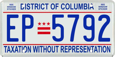 DC license plate EP5792