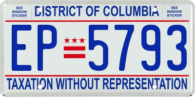 DC license plate EP5793