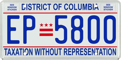 DC license plate EP5800