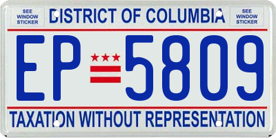 DC license plate EP5809