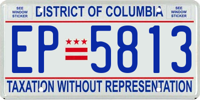 DC license plate EP5813