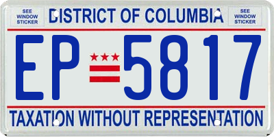 DC license plate EP5817