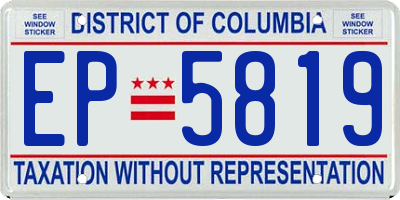 DC license plate EP5819