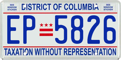 DC license plate EP5826