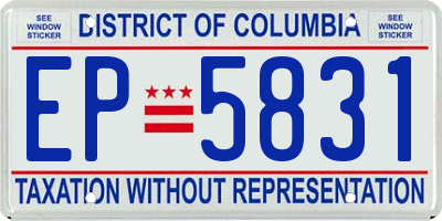 DC license plate EP5831