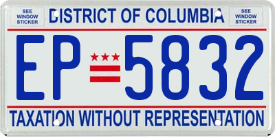 DC license plate EP5832