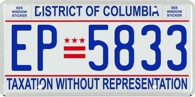 DC license plate EP5833