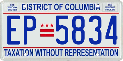 DC license plate EP5834
