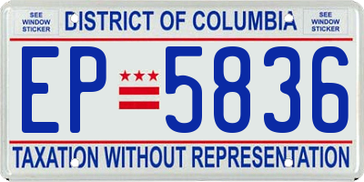 DC license plate EP5836