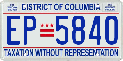 DC license plate EP5840