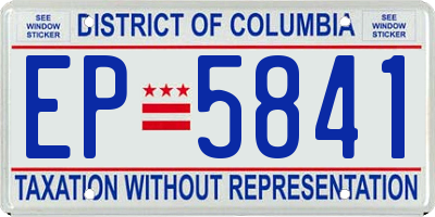 DC license plate EP5841